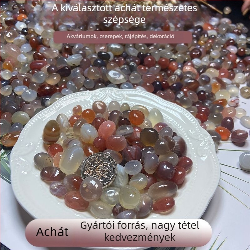 Dekoratív achát kavicsok hidropóniához és akváriumokhoz — természetes Rain Flower Stone a tájépítéshez, kaspókhoz, falakhoz és udvarhoz