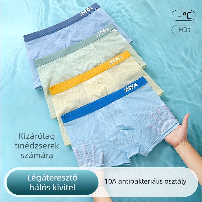 Milk Silk lélegző boxer alsó tinédzser fiúk számára, varrat nélküli, 91% poliészter, 9% spandex