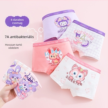 Lányoknak szóló pamut boxernadrág, márka Full marks, 91–95% pamut, 3–8 éveseknek