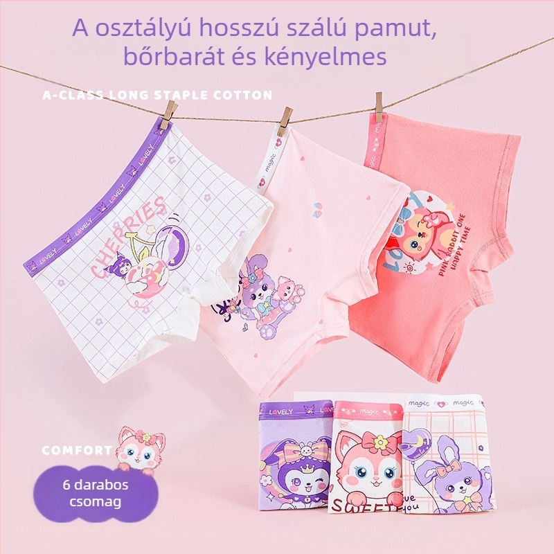 Lányoknak szóló pamut boxernadrág, márka Full marks, 91–95% pamut, 3–8 éveseknek