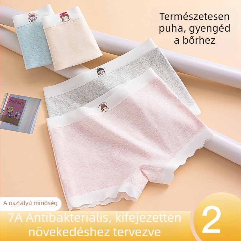 Gyerekeknek készült pamut alsónemű lányoknak, antibakteriális, 95% pamut, 5% spandex, 2025 nyár