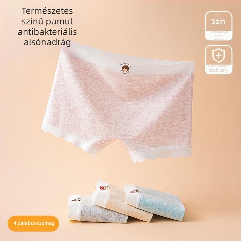 Gyerekeknek készült pamut alsónemű lányoknak, antibakteriális, 95% pamut, 5% spandex, 2025 nyár
