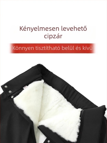 Gyapjú-pamut nadrág szőrmés belsővel, magas derékkal, laza szabás, valódi bőrbélés, téli meleg