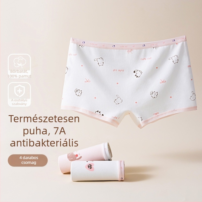 Lányoknak szóló pamut alsónemű, középmagas derék, 7A osztály