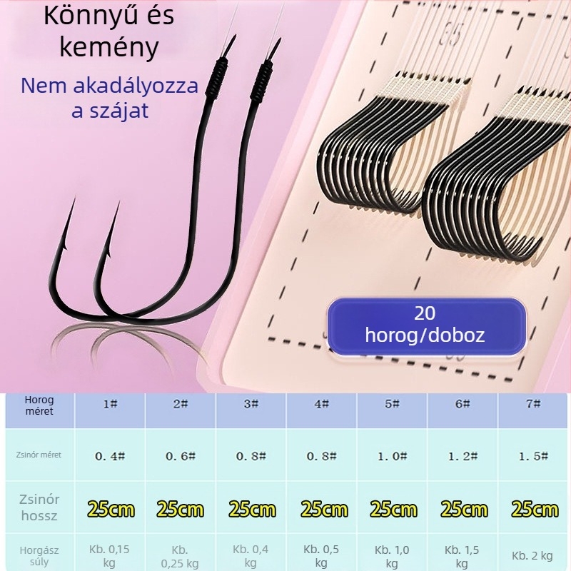 Erős horgokkal és Hüvelyekkel ellátott horgászfelszerelés készlet folyami horgászatra