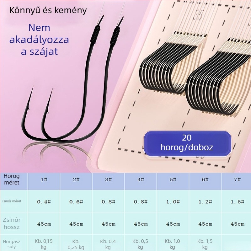 Erős horgokkal és Hüvelyekkel ellátott horgászfelszerelés készlet folyami horgászatra