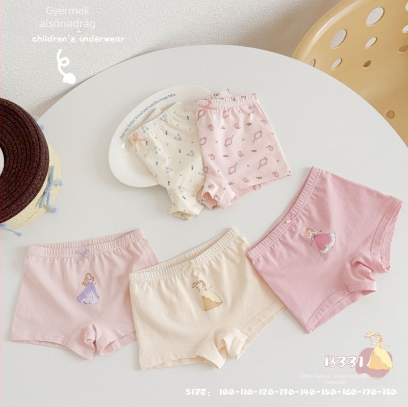 Guni Bear lányoknak készült pamut boxer brief, antibakteriális, csúszásmentes, 100–140 cm (3–8 év)
