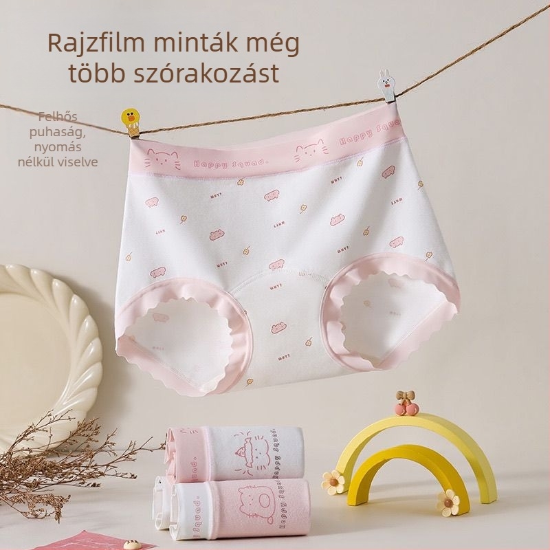 Lányok számára boxer alsónemű, pamutszerű anyagból, antibakteriális, növő gyerekeknek