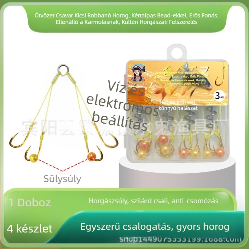 Exkluzív horog horgászat – ötvözet spirál kialakítás, dupla süllyedő gyöngyök, erős fonott zsinór, anti-kavarodás