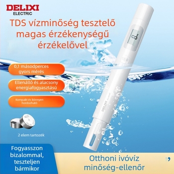 Delixi DLX-GM762 Hordozható Vízminőség-elemző - 0-9999 PPM mérési tartomány, ±2% F.S., 1.5V tápegység, felbontás 1