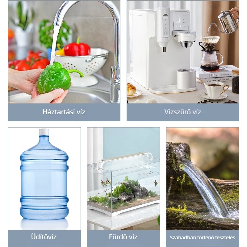 Delixi DLX-GM762 Hordozható Vízminőség-elemző - 0-9999 PPM mérési tartomány, ±2% F.S., 1.5V tápegység, felbontás 1