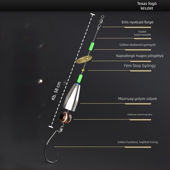 Kézzel készített Texas Rig horgászkészlet anti-snag alsó készlettel, crank horoggal, csalival és puha csalival (típus: kézzel készített; anyag: szénacél; horgászhely: tározó)
