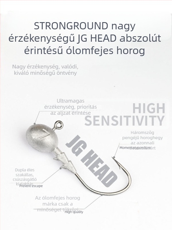 Ordinary Road ólomos fej horog, széles szárú, vékony nyél, nagy horog mandarinhalhoz és harcsához