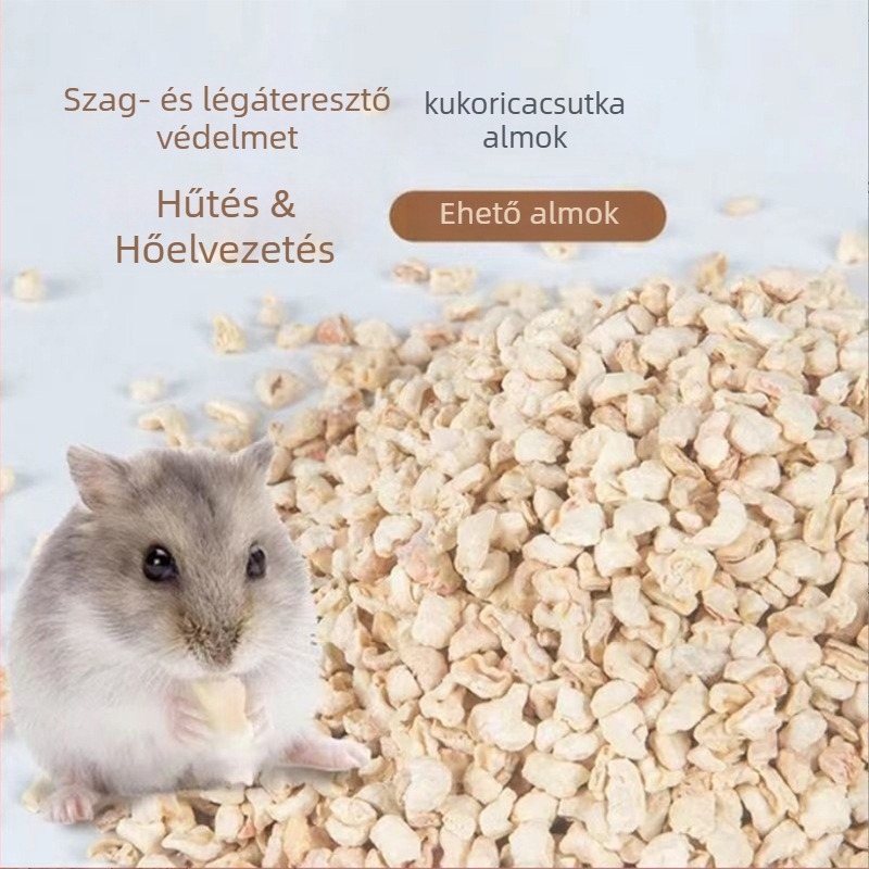 Kukoricacsutka alom kisállatok számára — szagtalanító alom hörcsögöknek, sündisznóknak, chinchilláknak és nyulaknak