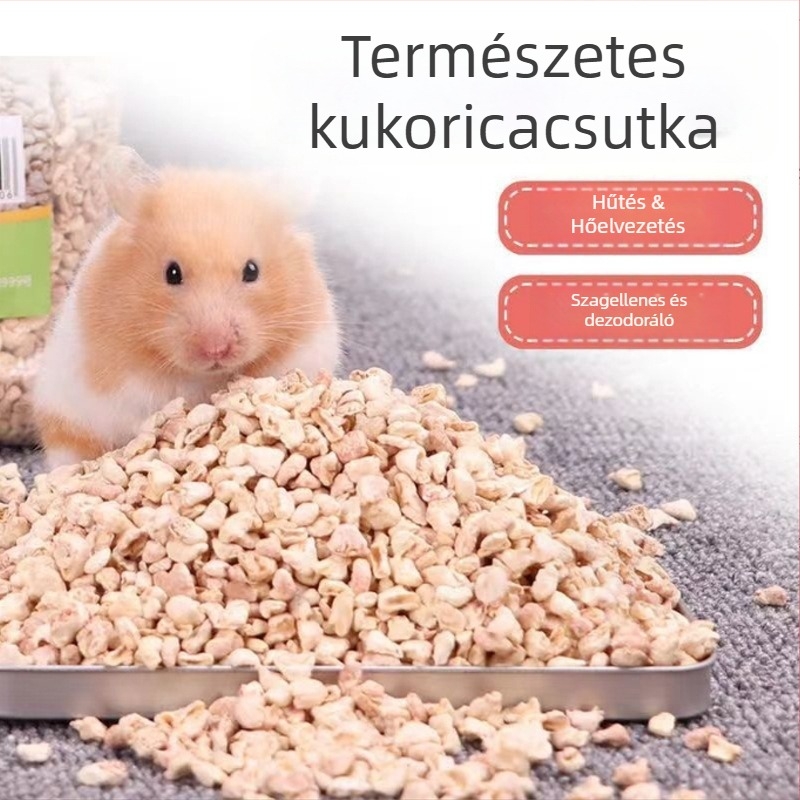 Kukoricacsutka alom kisállatok számára — szagtalanító alom hörcsögöknek, sündisznóknak, chinchilláknak és nyulaknak