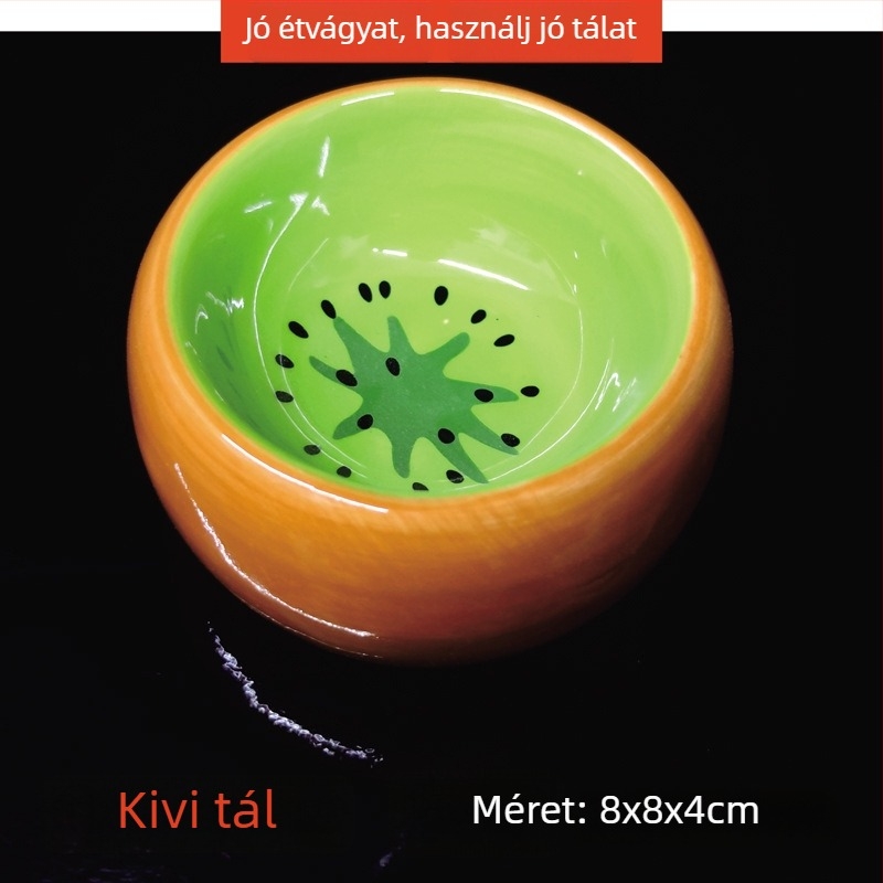Kerámiás ételtál kisemlősök számára, felborulás elleni és fröccsenés elleni védelemmel