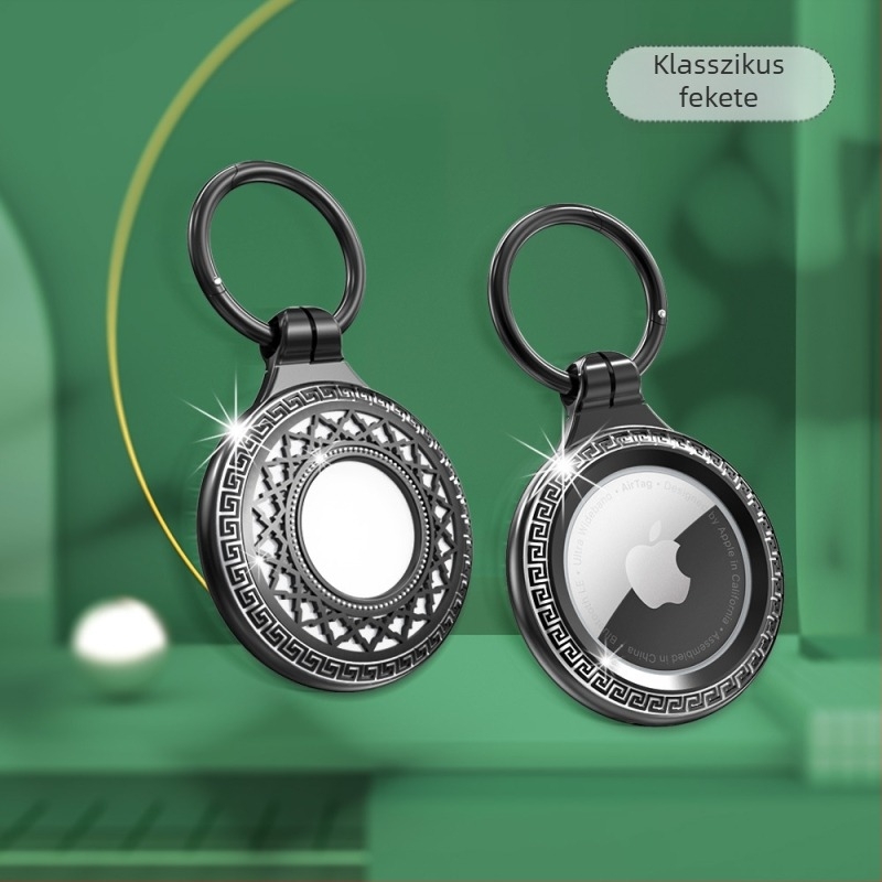 Apple AirTag 2-hoz készült fém védőtok ötvözetből, gyémántokkal díszítve – kisállatkereső