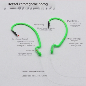 Készleten: fénylő, széles testű ívelt horog tengeri horgászathoz, előre kötött egy horoggal és anti-akasodási dizájnnal, alkalmas hajózáshoz és éjszakai mélytengeri horgászatra