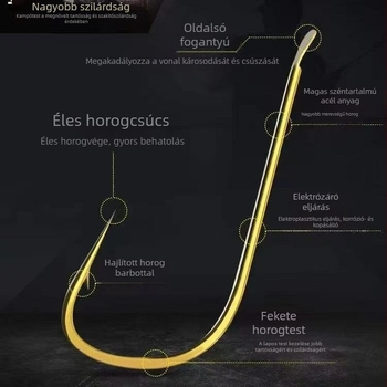 Shengfei egyszerű horgászhorog, egyágú horog folyami horgászatra