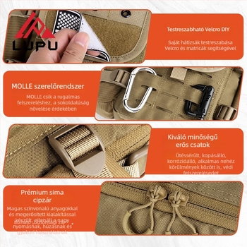 Kültéri crossbody táska Oxford anyagból, vízálló, Loop márka, uniszex, ideális szabadtéri sportokhoz