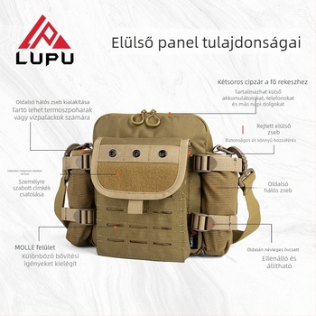 Kültéri crossbody táska Oxford anyagból, vízálló, Loop márka, uniszex, ideális szabadtéri sportokhoz