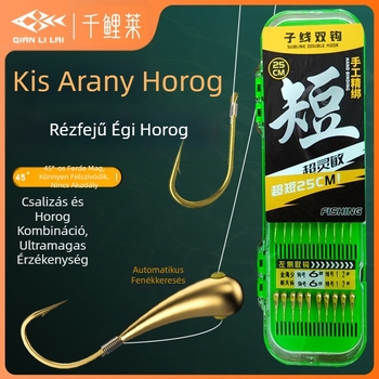 Thousand Carp ólomfejű dupla horog előkötött damillal – készen áll a hagyományos pecázáshoz