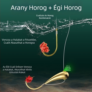 Thousand Carp ólomfejű dupla horog előkötött damillal – készen áll a hagyományos pecázáshoz