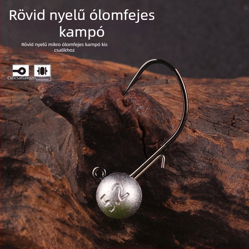 Aohu Rövid nyeletű ólomos fejű horog műcsalikhoz, széles hasú, nagy horog No. 5