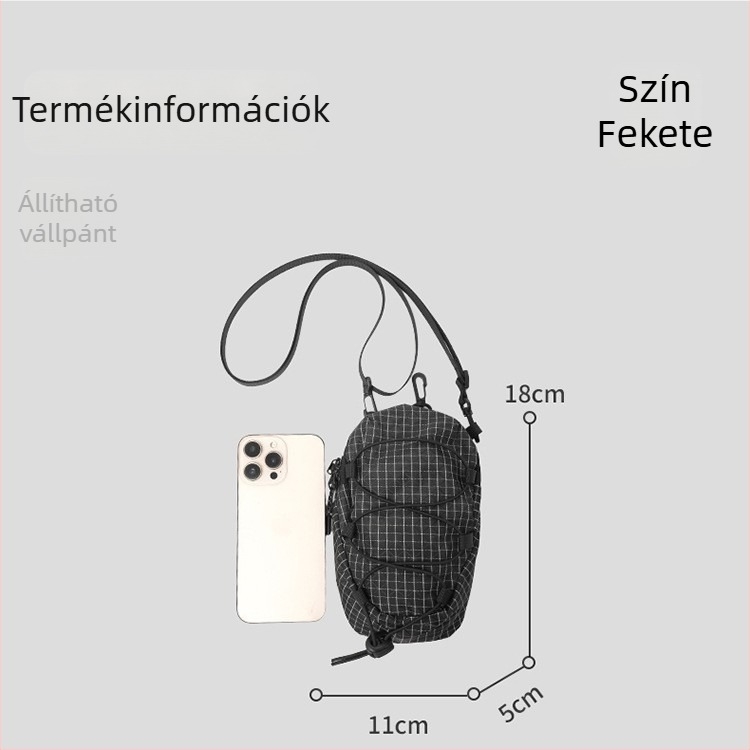 Divatos japán stílusú kis crossbody táska férfiaknak, könnyű, funkcionális munkaruházati dizájn, telefonhoz