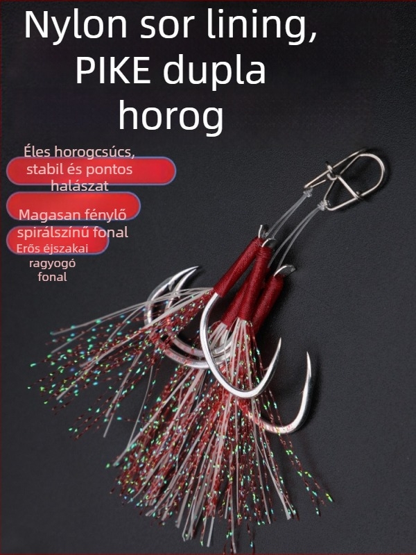 Vaslemez horog tengeri hajóhorgászathoz, szúró horoggal (Márka: TWM)