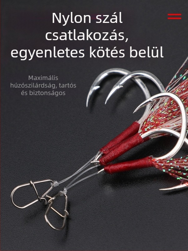 Vaslemez horog tengeri hajóhorgászathoz, szúró horoggal (Márka: TWM)
