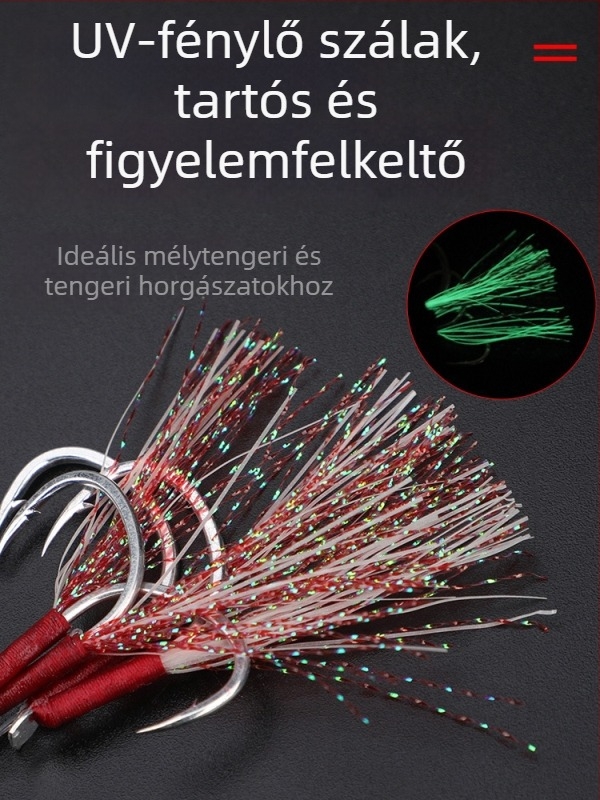 Vaslemez horog tengeri hajóhorgászathoz, szúró horoggal (Márka: TWM)