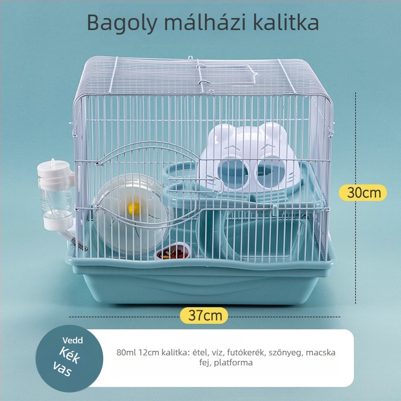 Műanyag hörcsög ketrec, téglalap alakú, beltéri használatra, szétszerelhető, modern stílus.