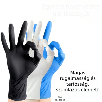 Egyszer használatos nitril kesztyűk - szagtalan, tartós, tiszta nitril, 4 g, személyes ápolásra, tisztításra és mindennapi használatra.