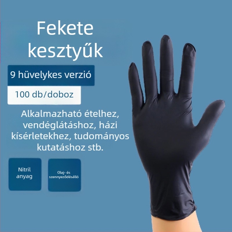 Egyszer használatos nitril kesztyűk - szagtalan, tartós, tiszta nitril, 4 g, személyes ápolásra, tisztításra és mindennapi használatra.