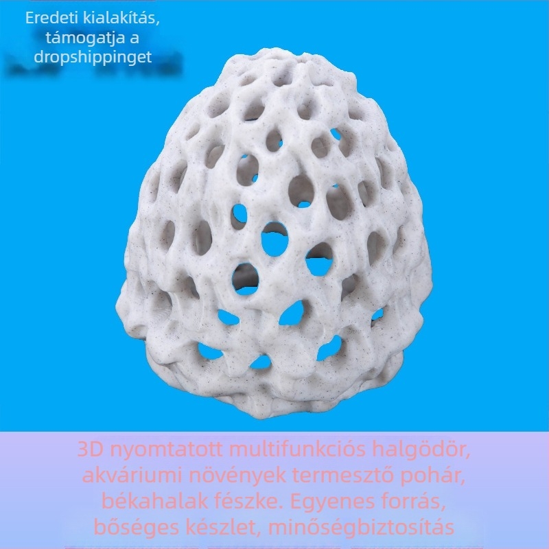 Műanyag garnéla tenyésztőfészek akváriumi dísz – 3D nyomtatott mű korallkő, soknyílású élőhely, eredet: Shandong