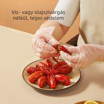 Egyszerhasználatos TPE kesztyűk, ultra vastagok, porálló, átlátszó