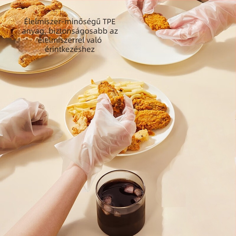 Egyszerhasználatos TPE kesztyűk, ultra vastagok, porálló, átlátszó