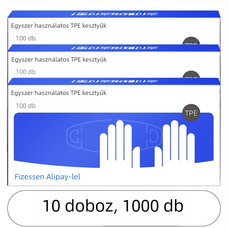 Egyszerhasználatos TPE kesztyűk, ultra vastagok, porálló, átlátszó