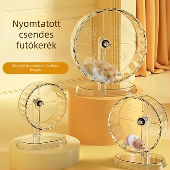 Hámster futókerék állvánnyal, csendes PP anyagú, kistestű kisállatoknak
