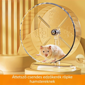 Hámster futókerék állvánnyal, csendes PP anyagú, kistestű kisállatoknak