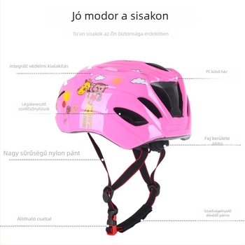 Touran gyerekeknek készült kerékpáros sisak, PC héj integrált öntéssel, állítható fejkerület, testreszabható részletek