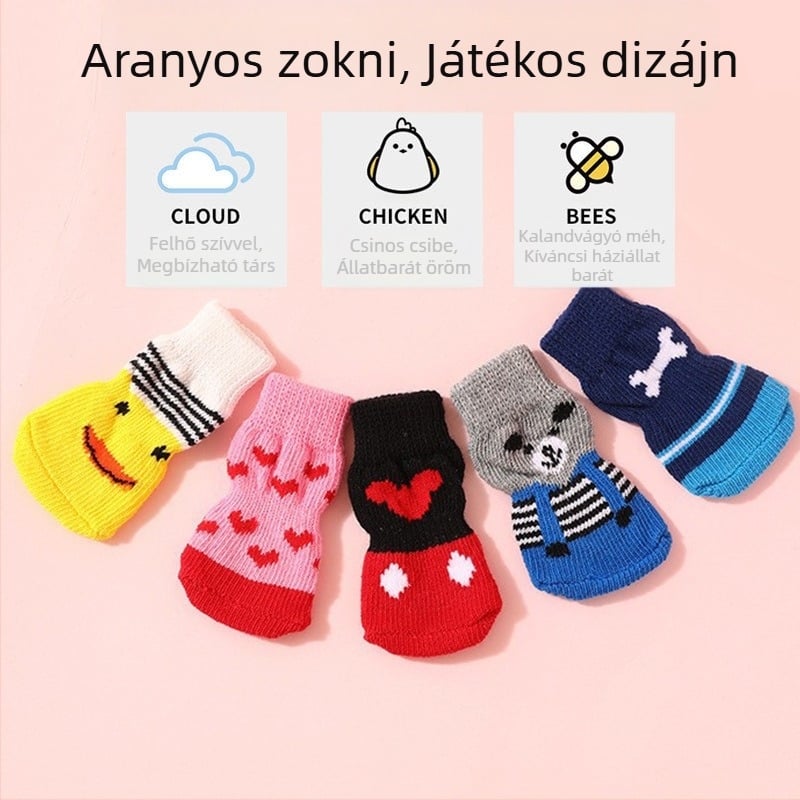 Kutyák számára anti-slip zoknik – univerzális TPE tappancs cipő, csúszásmentes védelem, modell F98HHH955S8969