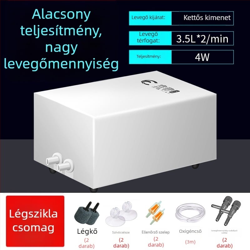 Song akváriumi oxigénszivattyú — csendes működés, AC táplálás, súly 0.185–0.315 kg