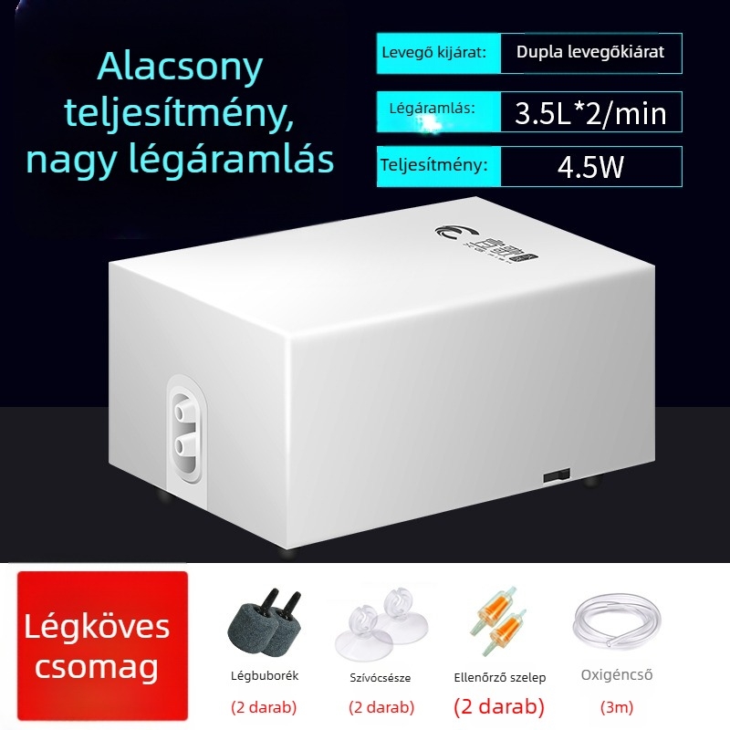 Song akváriumi oxigénszivattyú — csendes működés, AC táplálás, súly 0.185–0.315 kg