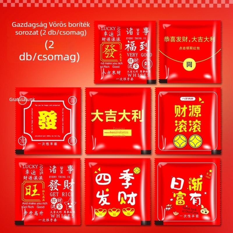 Éttermi egyszer használatos kesztyűk, műanyagból, olajállóak, egyenként csomagolva, 0,5 mm vastagság, 2 éves szavatosság