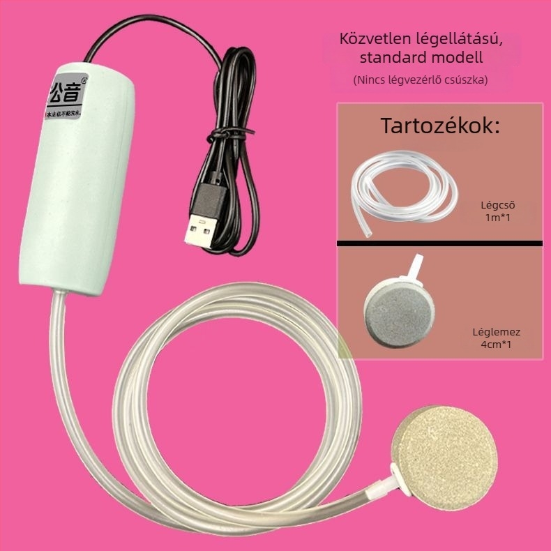 USB akváriumi oxigénszivattyú, ultra csendes levegőszivattyú, kis akváriumi oxigénosító
