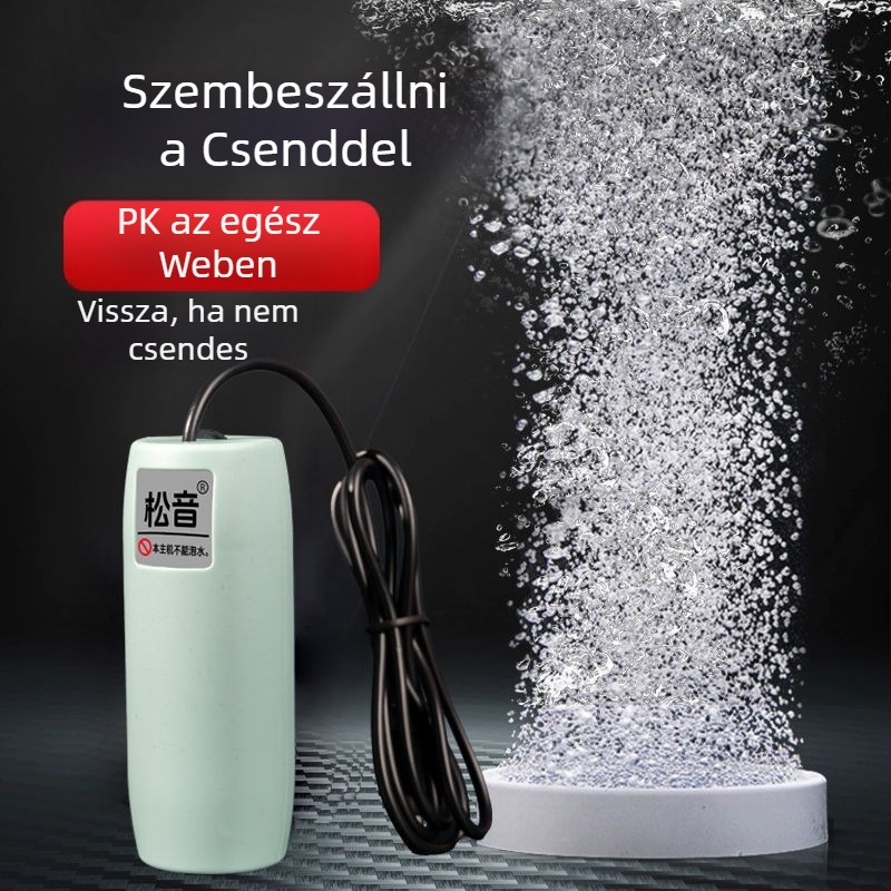 USB akváriumi oxigénszivattyú, ultra csendes levegőszivattyú, kis akváriumi oxigénosító