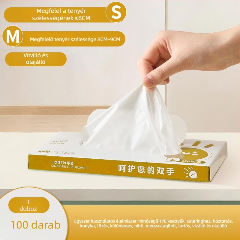 Egyszer használatos kesztyűk, TPE, élelmiszer-minőségű, nitril, vastagított, vízálló és olajálló, konyhai használatra