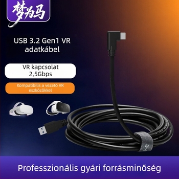 Oculus Quest 3 VR adatkábel – USB 3.0 / Type-C, PD gyorstöltés, 60W max, TPE anyag